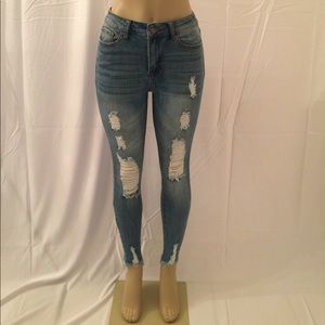 Super Stretchy Distressed Skinny Jeans
